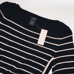 Stripped Half Sleeve Dress | Ann Taylor